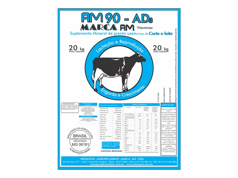 Suplemento Mineral AM 90 20 kg